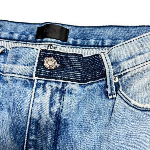 RTA Ryder Straight Distressed Faded Jeans SIZE 29 Light Blue Frayed Hem USA - Picture 8 of 16